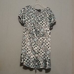 Antilia Femme Black and White Circle Print Mini Dress